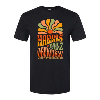 Harris Walz Obviously Unity Over Division Harris Walz 2024 Softstyle CVC T-Shirt