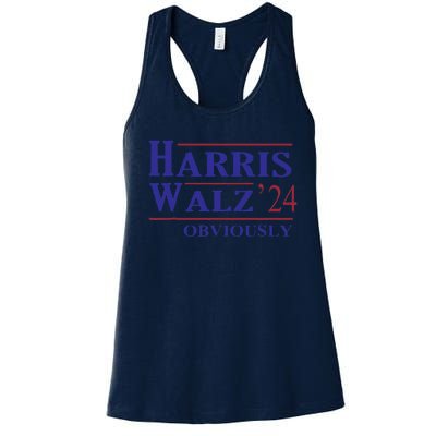 Harris Walz Obviously 2024 Harris Tim Walz Waltz 2024 Women's Racerback Tank