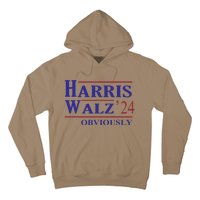 Harris Walz Obviously 2024 Harris Tim Walz Waltz 2024 Hoodie