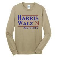 Harris Walz Obviously 2024 Harris Tim Walz Waltz 2024 Tall Long Sleeve T-Shirt