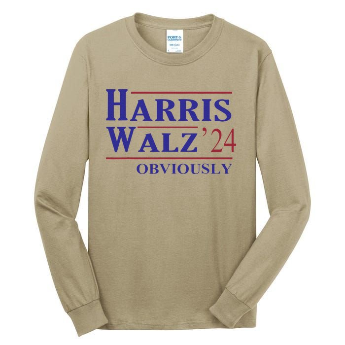 Harris Walz Obviously 2024 Harris Tim Walz Waltz 2024 Tall Long Sleeve T-Shirt