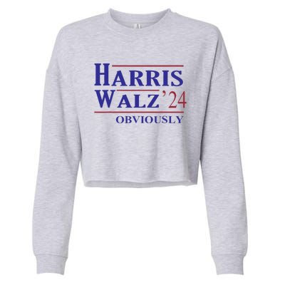 Harris Walz Obviously 2024 Harris Tim Walz Waltz 2024 Cropped Pullover Crew