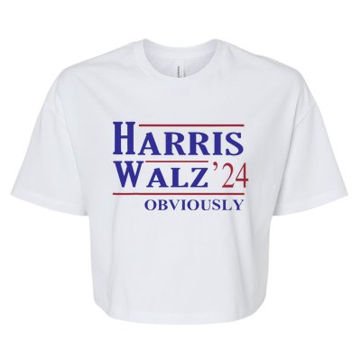 Harris Walz Obviously 2024 Harris Tim Walz Waltz 2024 Bella+Canvas Jersey Crop Tee