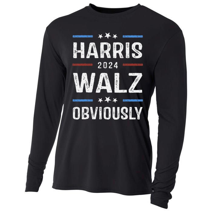 Harris Walz Obviously 2024 Harris Tim Walz Waltz 2024 Cooling Performance Long Sleeve Crew