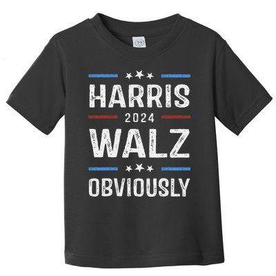 Harris Walz Obviously 2024 Harris Tim Walz Waltz 2024 Toddler T-Shirt