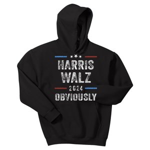 Harris Walz Obviously 2024 Harris Tim Walz Waltz 2024 Kids Hoodie