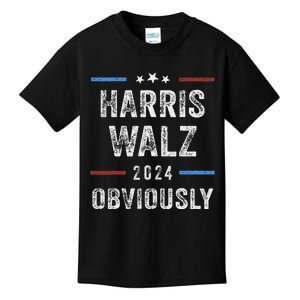 Harris Walz Obviously 2024 Harris Tim Walz Waltz 2024 Kids T-Shirt