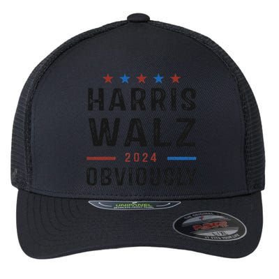 Harris Walz Obviously 2024 Harris Tim Walz Waltz 2024 Flexfit Unipanel Trucker Cap