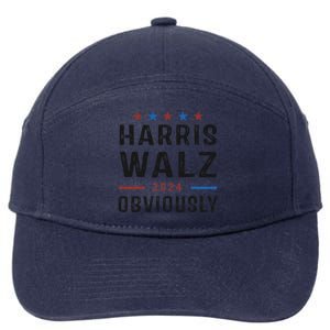 Harris Walz Obviously 2024 Harris Tim Walz Waltz 2024 7-Panel Snapback Hat