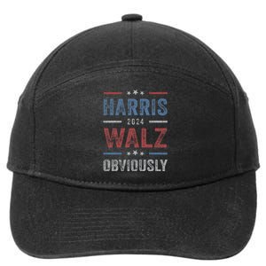 Harris Walz Obviously 2024 Harris Tim Walz Waltz 2024 7-Panel Snapback Hat