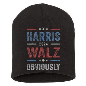 Harris Walz Obviously 2024 Harris Tim Walz Waltz 2024 Short Acrylic Beanie