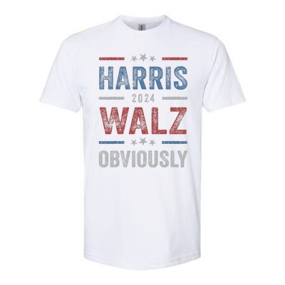 Harris Walz Obviously 2024 Harris Tim Walz Waltz 2024 Softstyle CVC T-Shirt