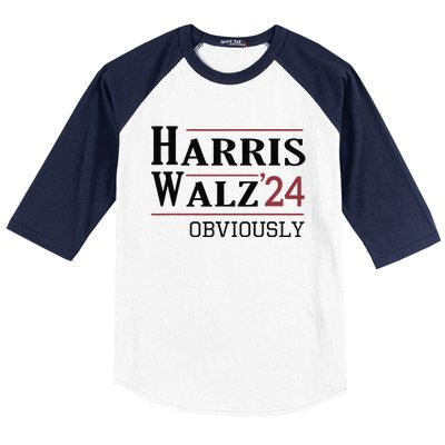 Harris Walz Obviously 2024 Harris Tim Walz Waltz 2024 Baseball Sleeve Shirt