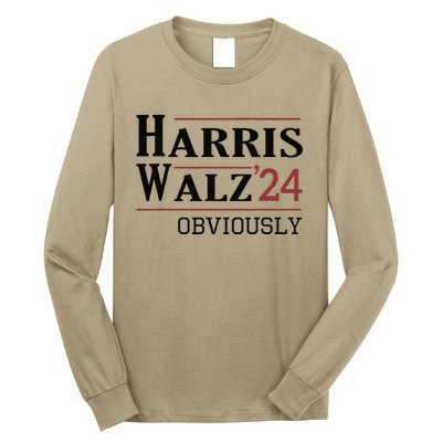 Harris Walz Obviously 2024 Harris Tim Walz Waltz 2024 Long Sleeve Shirt