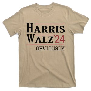 Harris Walz Obviously 2024 Harris Tim Walz Waltz 2024 T-Shirt