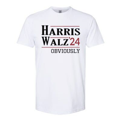 Harris Walz Obviously 2024 Harris Tim Walz Waltz 2024 Softstyle CVC T-Shirt