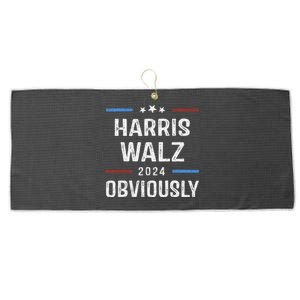 Harris Walz Obviously 2024 Harris Tim Walz Waltz 2024 Large Microfiber Waffle Golf Towel