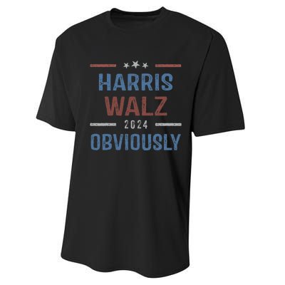 Harris Walz Obviously 2024 Harris Tim Walz Waltz 2024 Performance Sprint T-Shirt