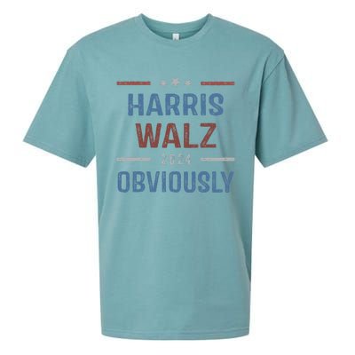 Harris Walz Obviously 2024 Harris Tim Walz Waltz 2024 Sueded Cloud Jersey T-Shirt