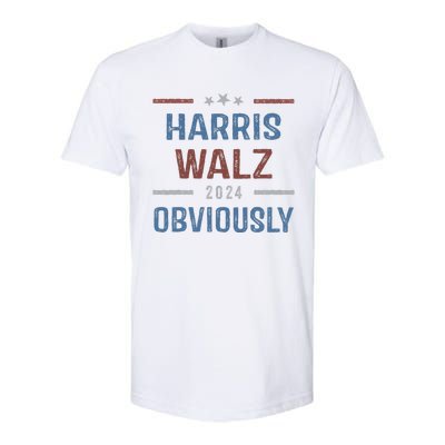 Harris Walz Obviously 2024 Harris Tim Walz Waltz 2024 Softstyle CVC T-Shirt