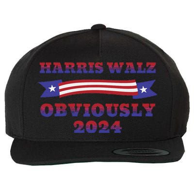 Harris Walz Obviously Kamala Harris Tim Waltz Election Wool Snapback Cap