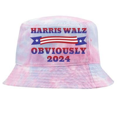 Harris Walz Obviously Kamala Harris Tim Waltz Election Tie-Dyed Bucket Hat