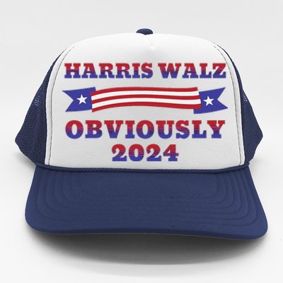 Harris Walz Obviously Kamala Harris Tim Waltz Election Trucker Hat