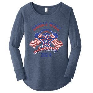 Harris Walz Obviously Kamala Harris Tim Waltz Election 2024 Women's Perfect Tri Tunic Long Sleeve Shirt