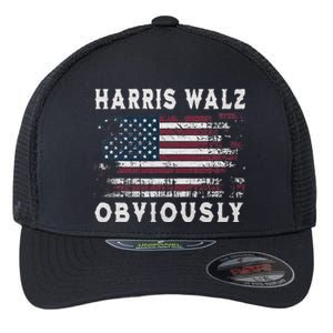 Harris Walz Obviously Kamala Harris Tim Waltz Election 2024 Flexfit Unipanel Trucker Cap