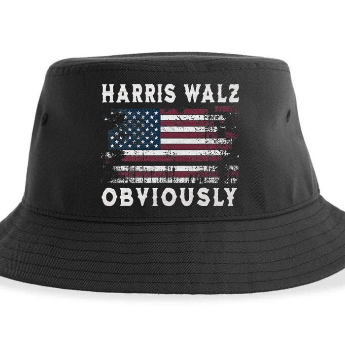 Harris Walz Obviously Kamala Harris Tim Waltz Election 2024 Sustainable Bucket Hat