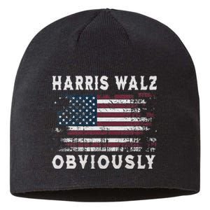 Harris Walz Obviously Kamala Harris Tim Waltz Election 2024 Sustainable Beanie