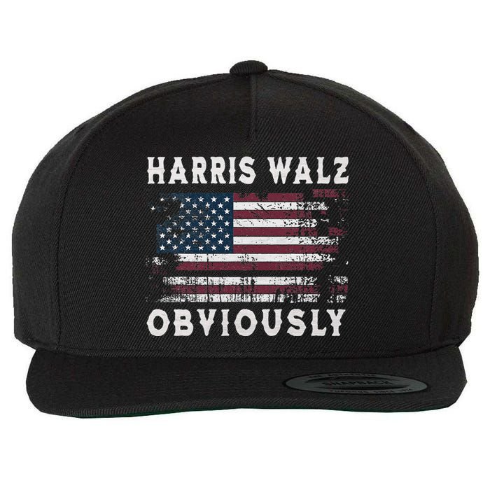 Harris Walz Obviously Kamala Harris Tim Waltz Election 2024 Wool Snapback Cap