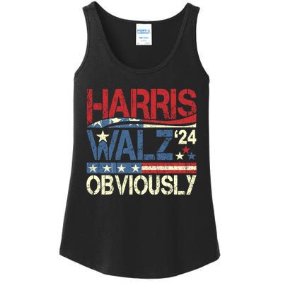 Harris Walz Obviously! Harris Waltz 2024 Election Ladies Essential Tank