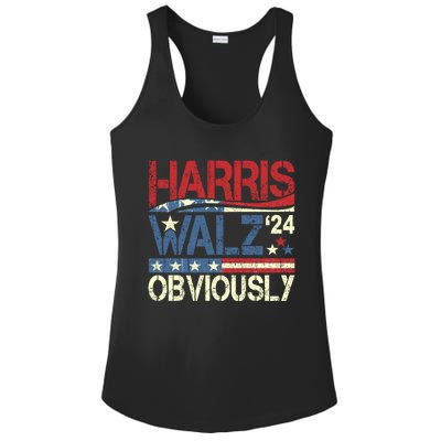 Harris Walz Obviously! Harris Waltz 2024 Election Ladies PosiCharge Competitor Racerback Tank