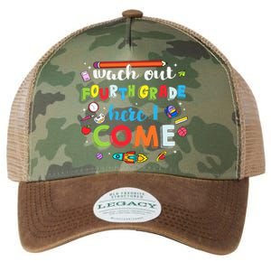 Heart Watch Out Fourth Grade Here I Come Back To School Funny Gift Legacy Tie Dye Trucker Hat