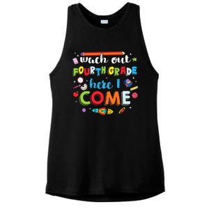 Heart Watch Out Fourth Grade Here I Come Back To School Funny Gift Ladies PosiCharge Tri-Blend Wicking Tank