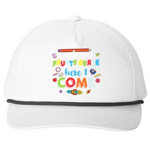 Heart Watch Out Fourth Grade Here I Come Back To School Funny Gift Snapback Five-Panel Rope Hat