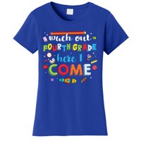 Heart Watch Out Fourth Grade Here I Come Back To School Funny Gift Women's T-Shirt