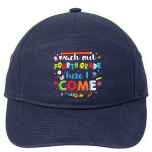 Heart Watch Out Fourth Grade Here I Come Back To School Funny Gift 7-Panel Snapback Hat