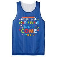 Heart Watch Out Fourth Grade Here I Come Back To School Funny Gift Mesh Reversible Basketball Jersey Tank