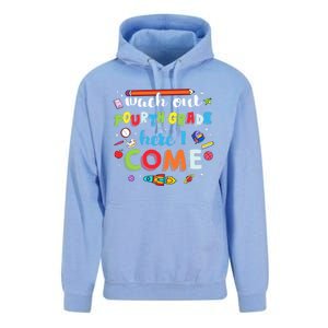 Heart Watch Out Fourth Grade Here I Come Back To School Funny Gift Unisex Surf Hoodie