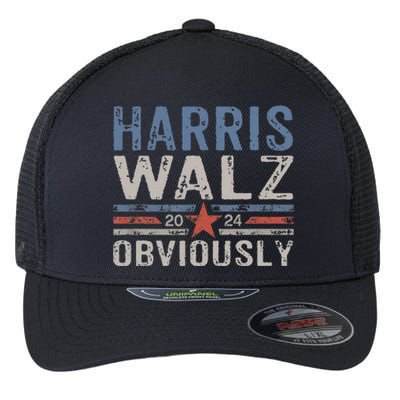 Harris Walz Obviously 2024 Harris Tim Walz Waltz 2024 Gift Flexfit Unipanel Trucker Cap