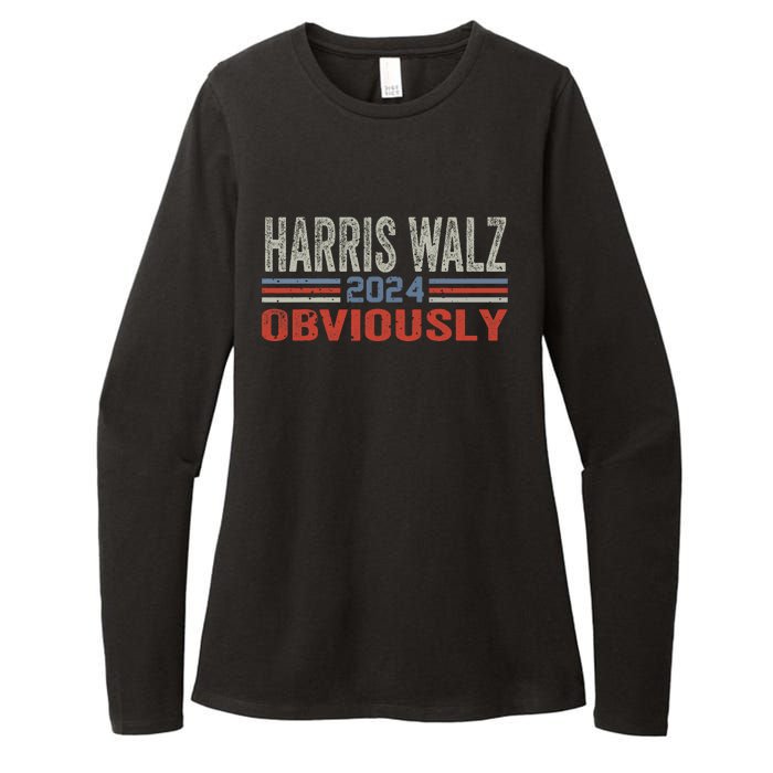 Harris Walz. Obviously. Kamala Harris Tim Walz (Waltz) 2024 Womens CVC Long Sleeve Shirt