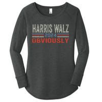 Harris Walz. Obviously. Kamala Harris Tim Walz (Waltz) 2024 Women's Perfect Tri Tunic Long Sleeve Shirt