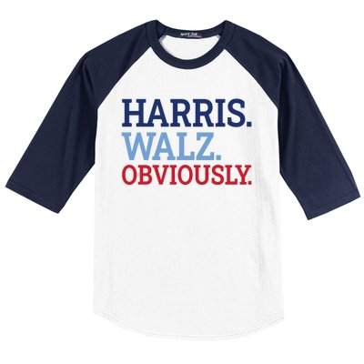 Harris Walz Obviously 2024 Baseball Sleeve Shirt