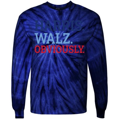 Harris Walz Obviously 2024 Tie-Dye Long Sleeve Shirt