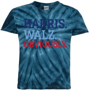 Harris Walz Obviously 2024 Kids Tie-Dye T-Shirt