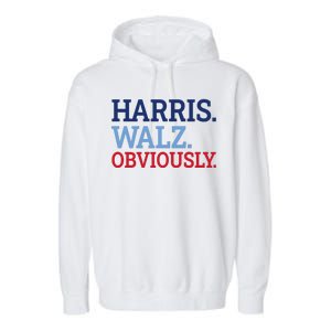 Harris Walz Obviously 2024 Garment-Dyed Fleece Hoodie