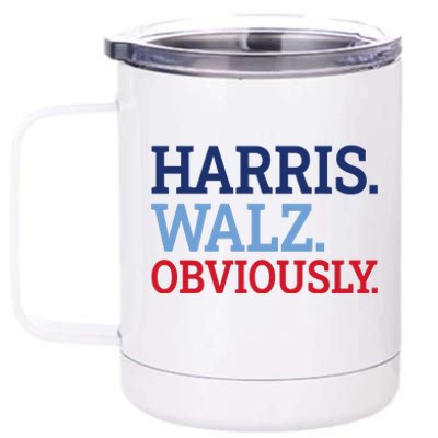 Harris Walz Obviously 2024 12 oz Stainless Steel Tumbler Cup