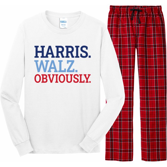 Harris Walz Obviously 2024 Long Sleeve Pajama Set